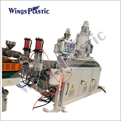 Línea de producción de tuberías corrugadas de PE de refrigeración por agua de ventiladores de aire 37KW Potencia del extrusor