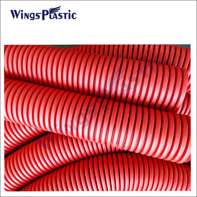 Línea acanalada 180kg/H de la protuberancia del tubo de la pared doble de la planta del tubo del HDPE de DWC