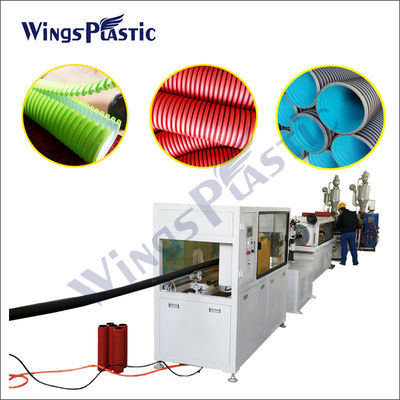 La alta pared productiva del doble del HDPE acanaló la línea de la protuberancia del tubo de las aguas residuales DWC del tubo que hacía la máquina