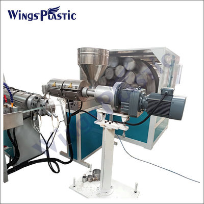Línea de producción de extrusión de tuberías y tubos reforzados con fibras trenzadas de PVC suave de plástico